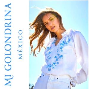 Mi Golondrina Selma Celeste blouse